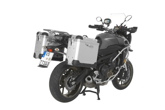 ZEGA Pro aluminium pannier system "And-S" 31/31 litres with stainless steel rack black for Yamaha MT-09 Tracer (2015-2017)