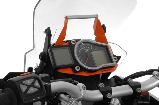 GPS mounting adapter above instruments, orange, for KTM 1050 Adventure/ 1090 Adventure/ 1190 Adventure/ 1190 Adventure R
