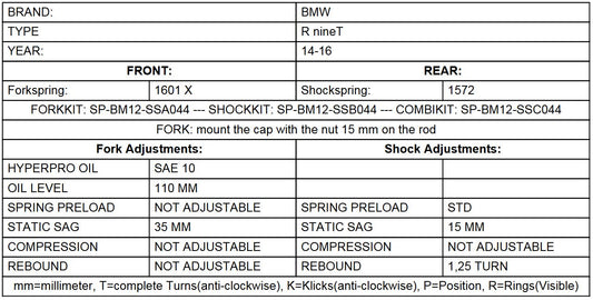 BLACK-T fork springs Stage1 progressive for BMW RnineT from 2014 onwards