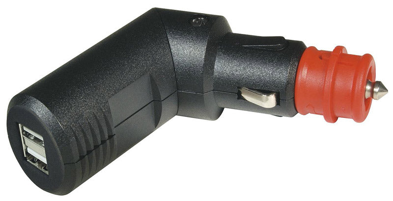 Double USB charger, adjustable, 12V / 5V, 2 x 2.5A for cigarette lighter and motorcycle socket
