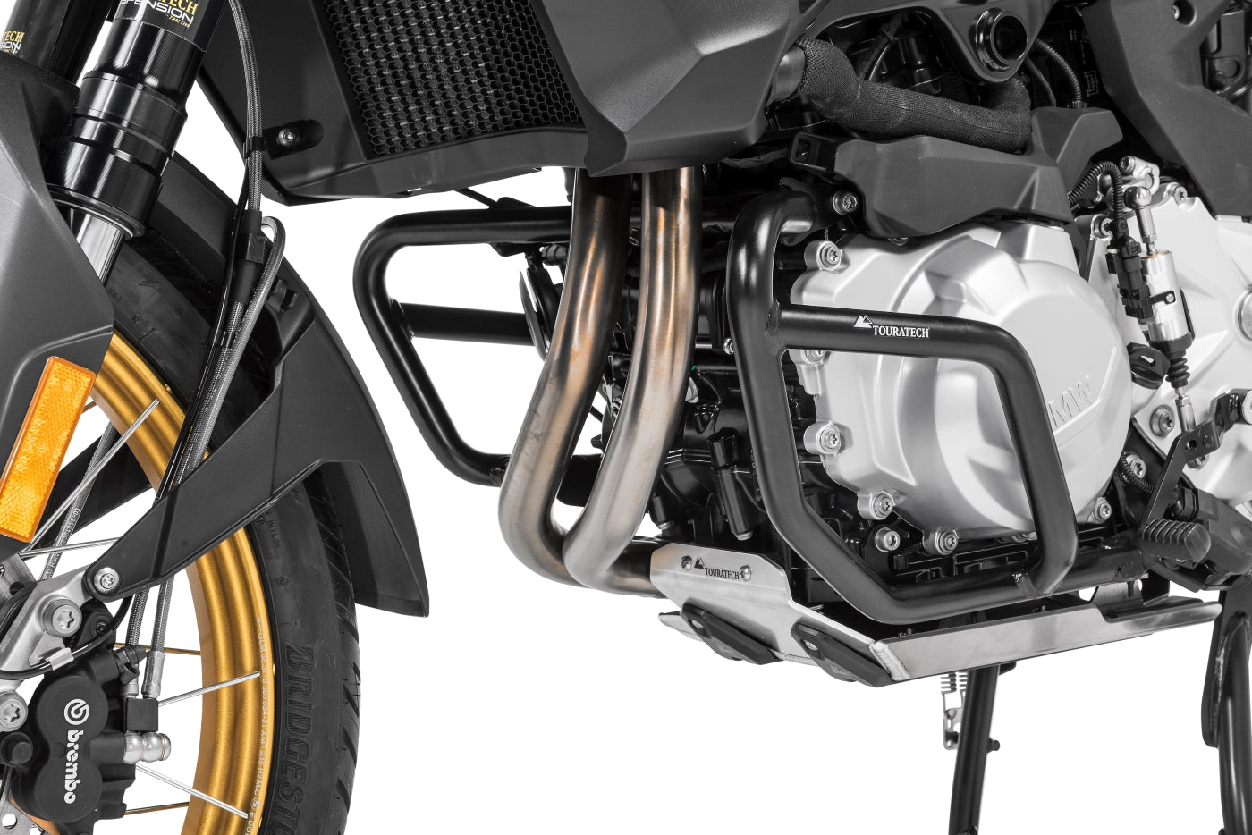 Engine crash bar stainless steel, black for BMW F850GS / F750GS