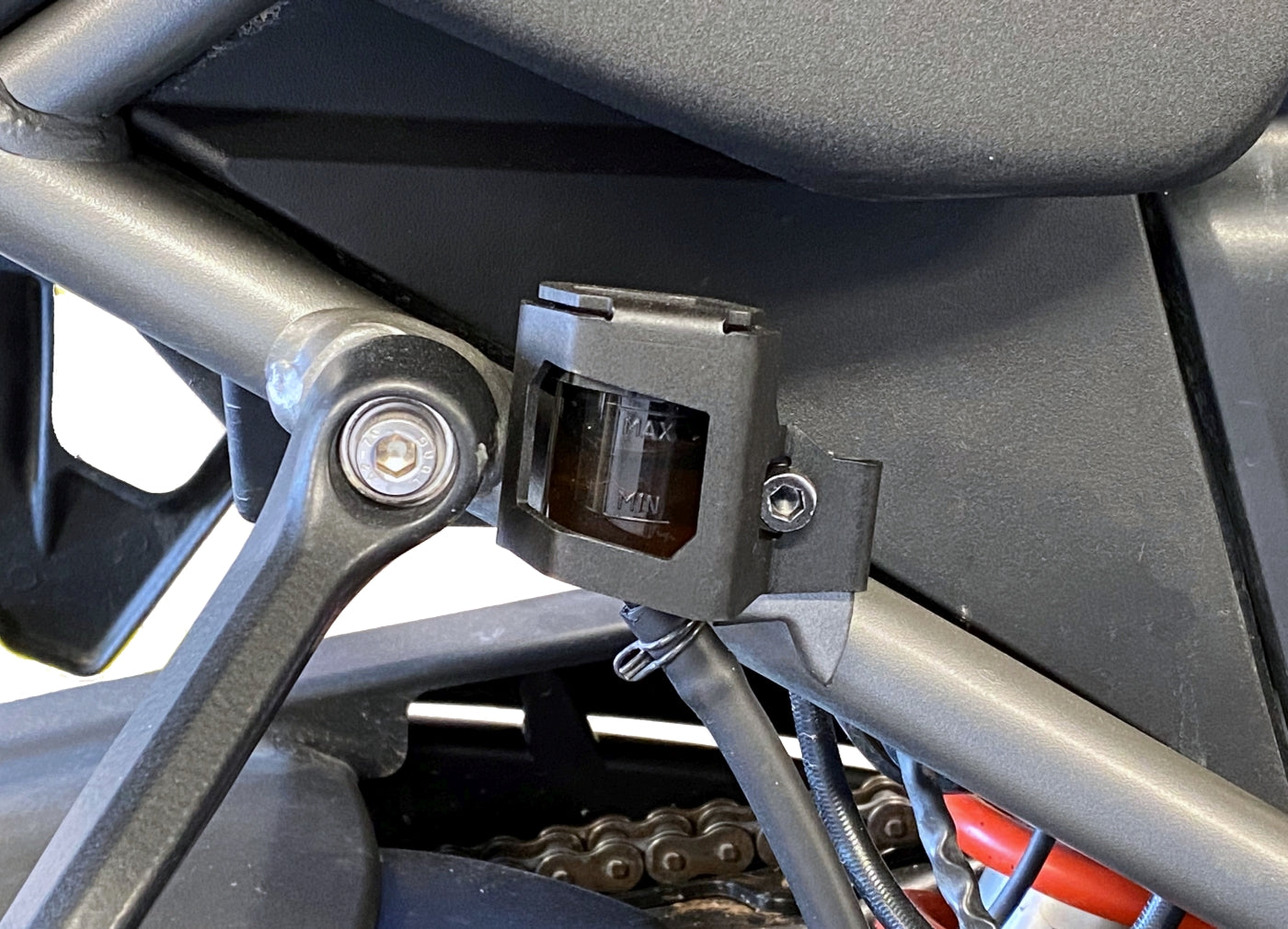 Rear brake fluid reservoir guard black for Harley-Davidson RA1250 Pan America