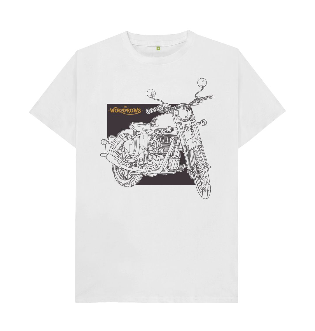 White Woodrow's Classic bike T-Shirt