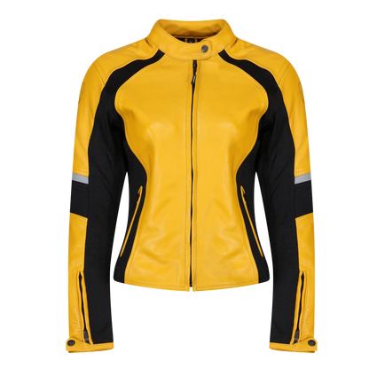 MOTOGIRL Fiona Leather Jacket Yellow