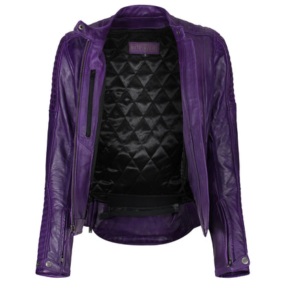 MOTOGIRL Valerie Leather Jacket Purple
