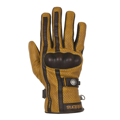 HELSTONS Eagle Summer Leather Glove Gold/Brown